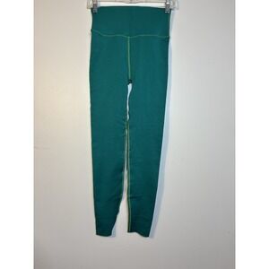 Fabletics SculptKnit Women's Size L Leggings Green Compression Seamless Gym
